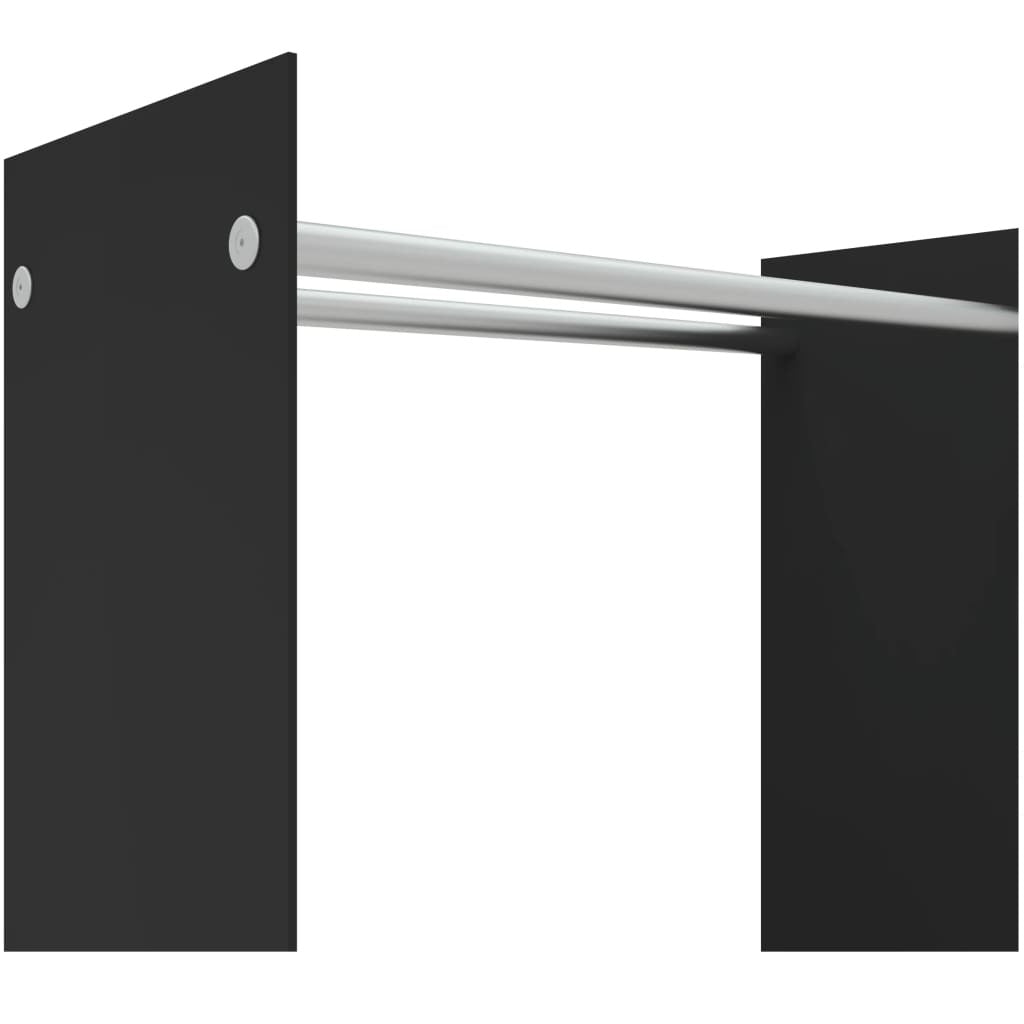 Firewood Rack Black 80x35x100 cm Tempered Glass