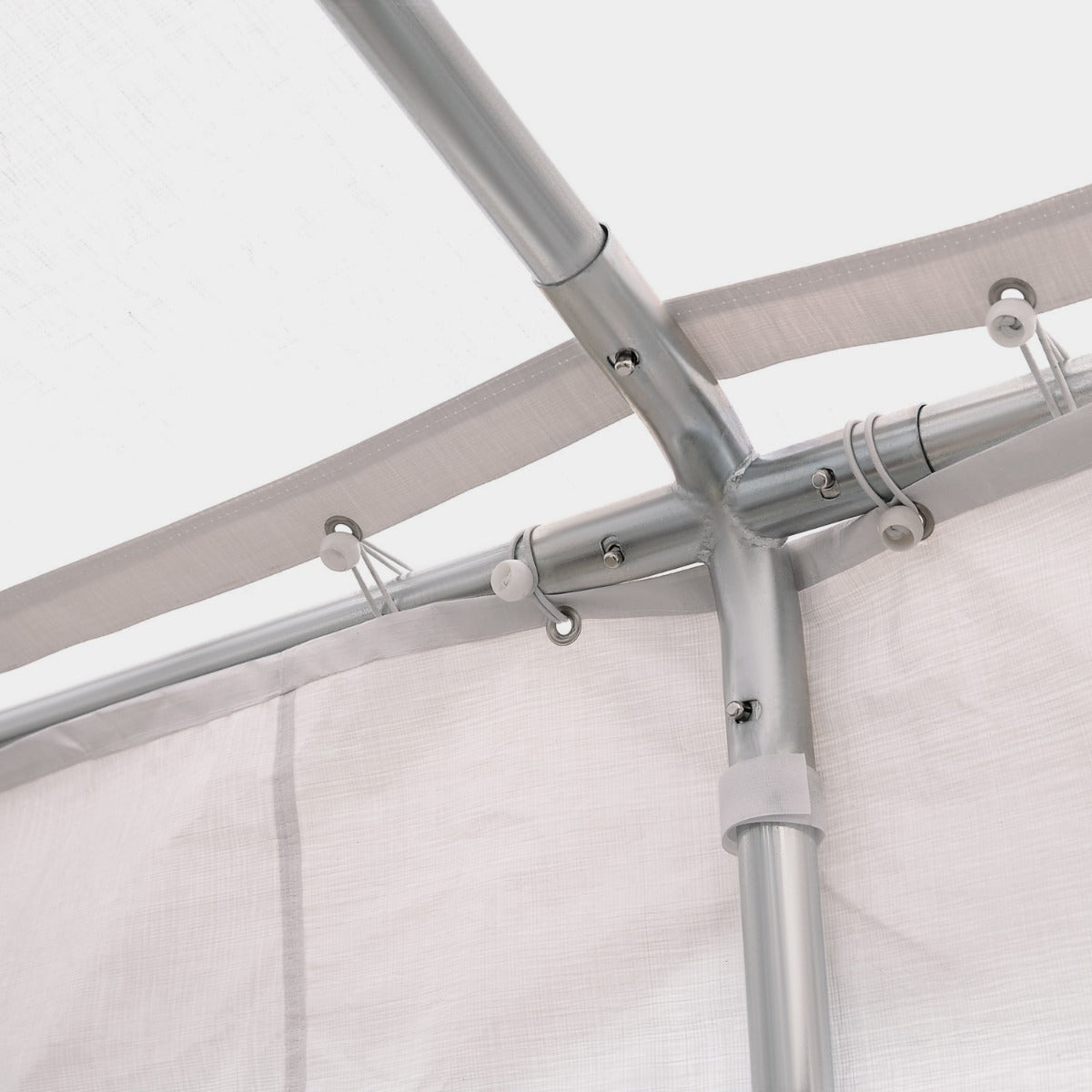 Gazebo, Steel Frame, Water Resistant, size 6x4 m-Whtie
