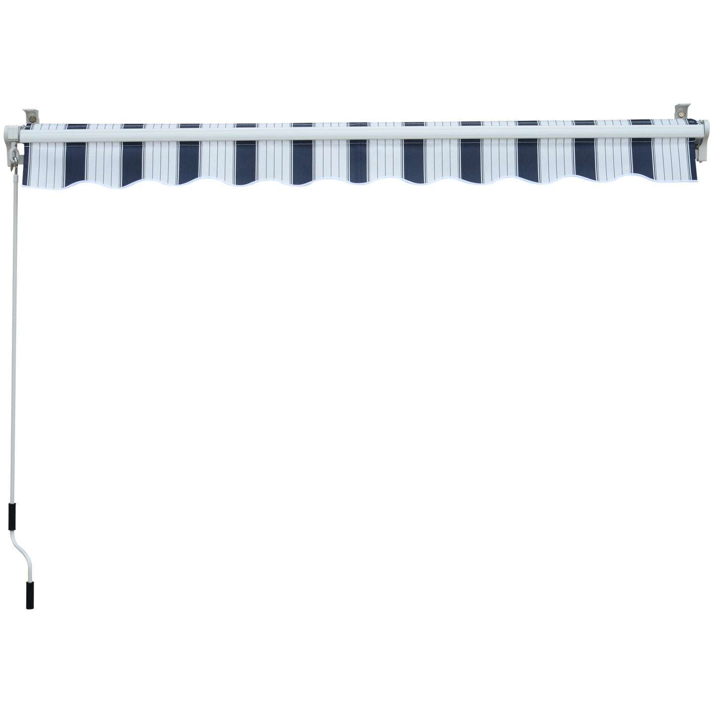 Retractable Awning, 2.5x2 m-Blue/White Strips
