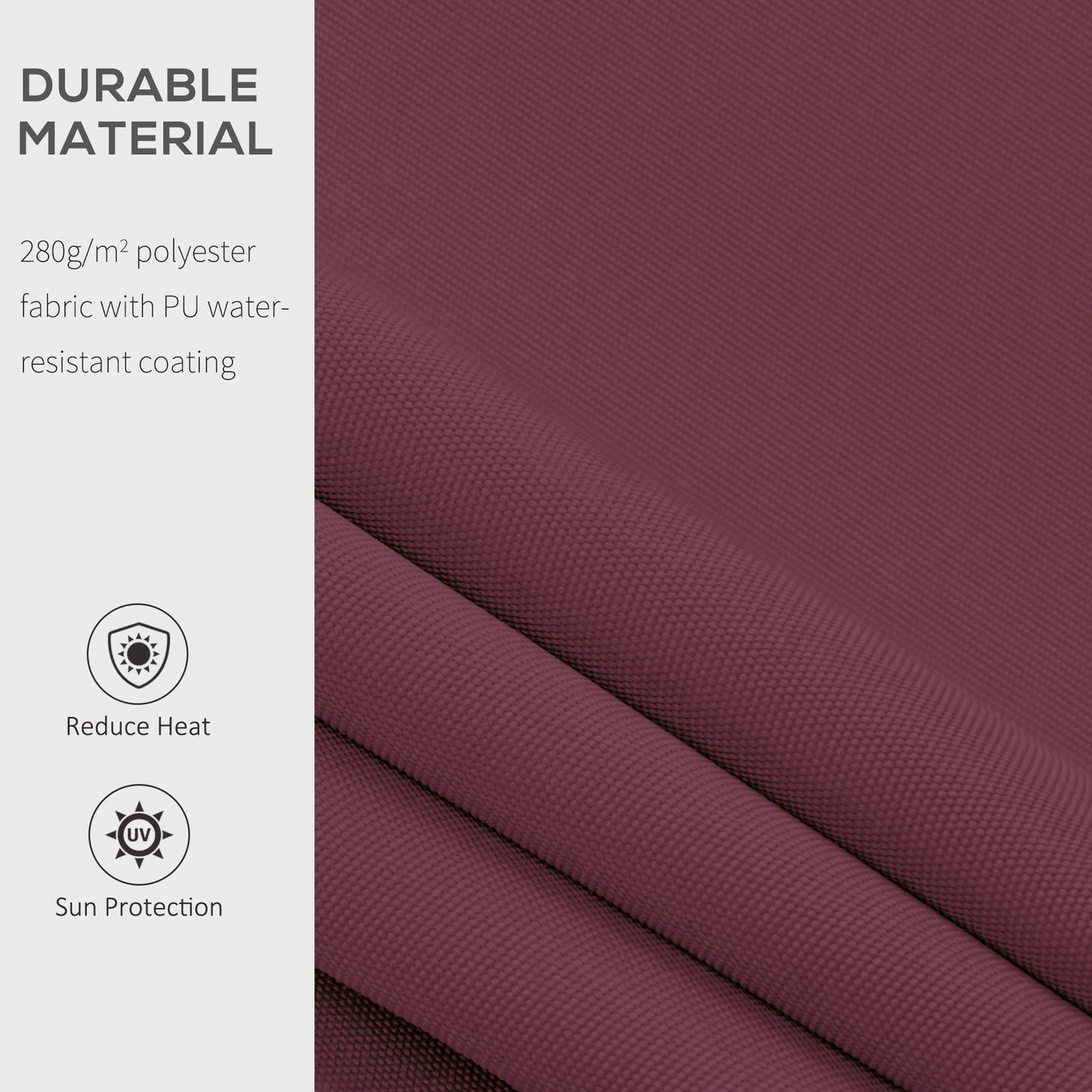 Manual Retractable Awning, 3x2.5 m-Red
