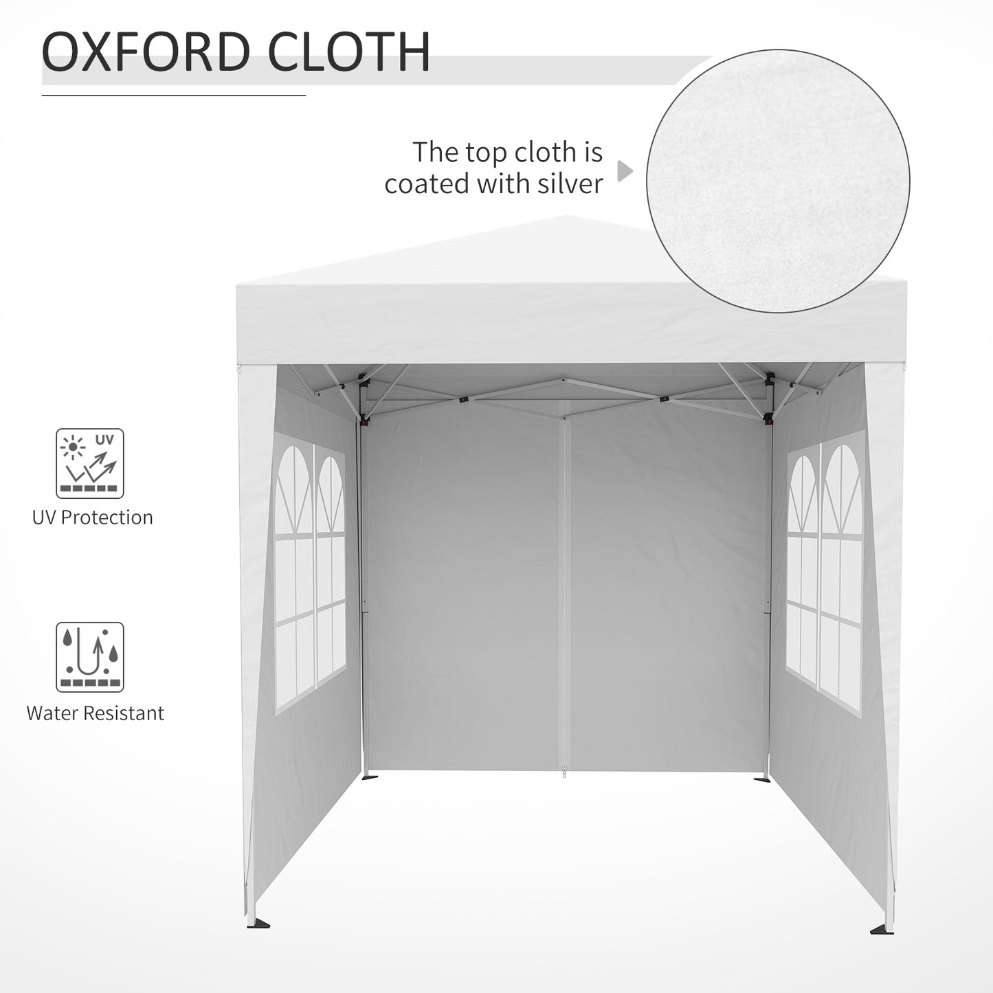 2mx2m Pop Up Gazebo Party Tent Canopy Marquee with Storage Bag White