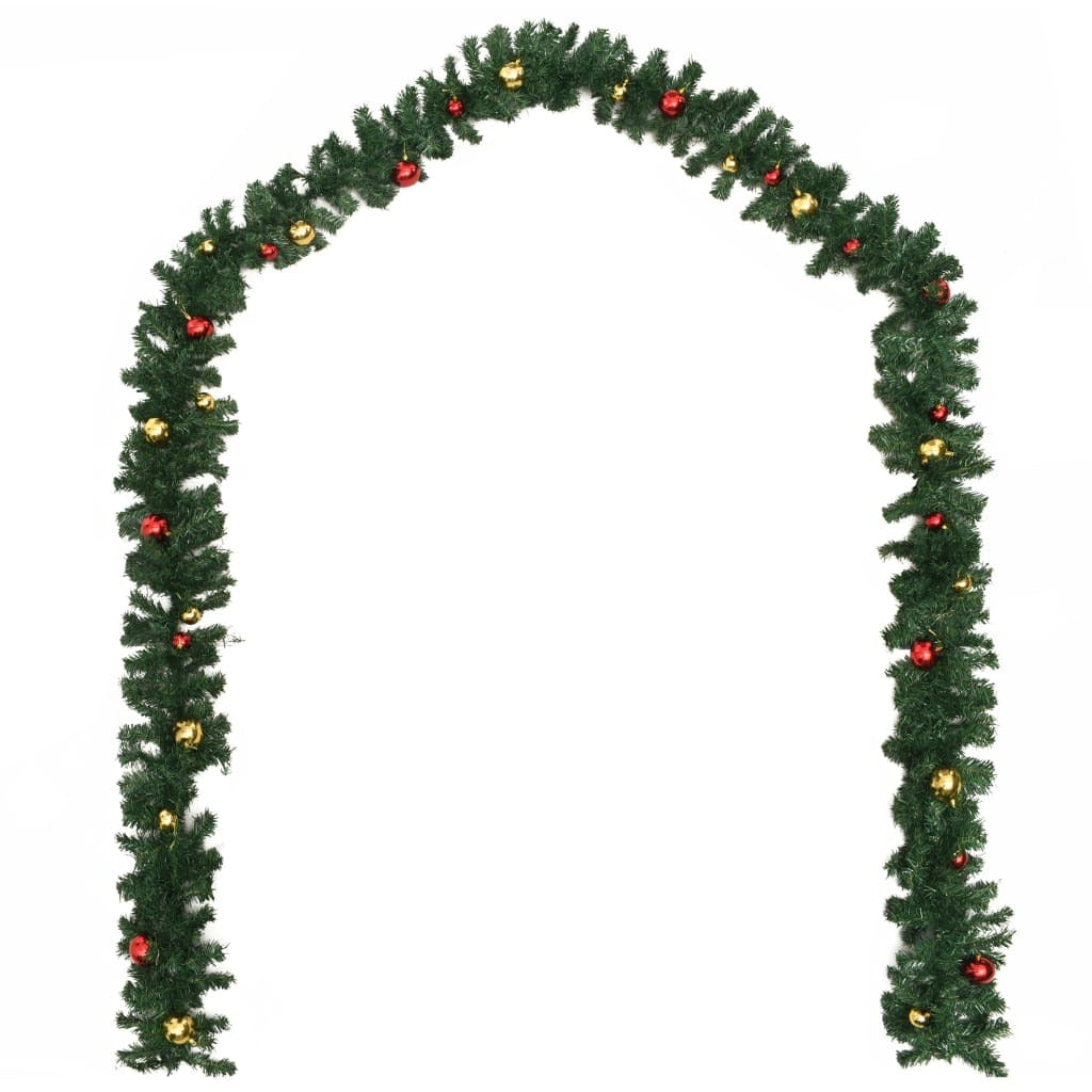 Christmas Garland Decorated with Baubles 20 m