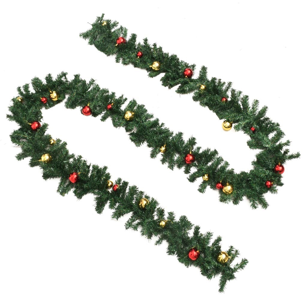 Christmas Garland Decorated with Baubles 20 m