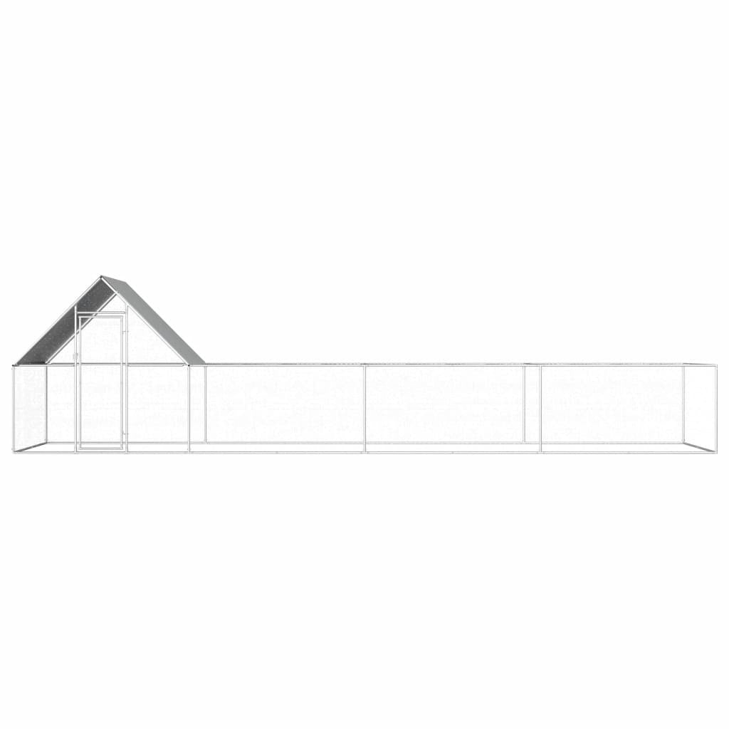 Chicken Coop 8x2x2 m Galvanised Steel