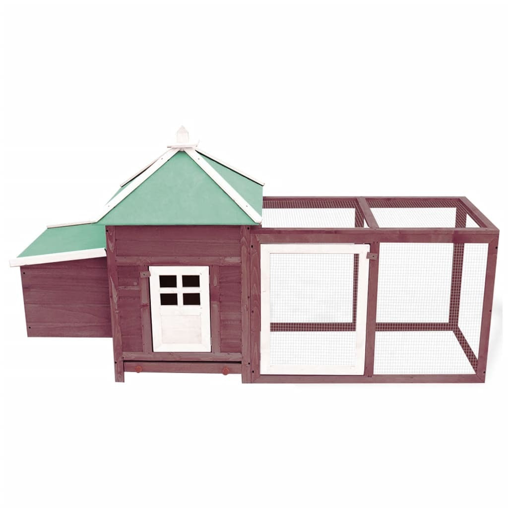 Chicken Coop with Nest Box Mocha 193x68x104 cm Solid Firwood