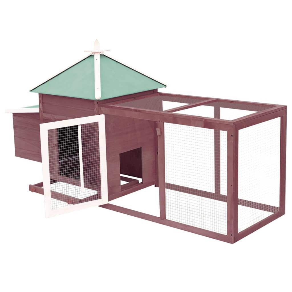 Chicken Coop with Nest Box Mocha 193x68x104 cm Solid Firwood