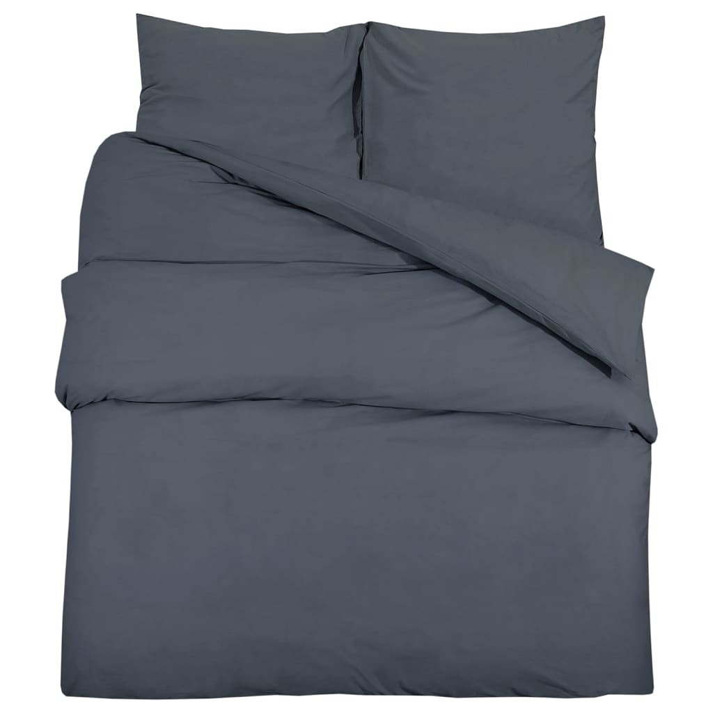 Duvet Cover Set Anthracite 240x220 cm Cotton