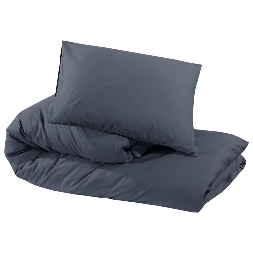 Duvet Cover Set Anthracite 240x220 cm Cotton