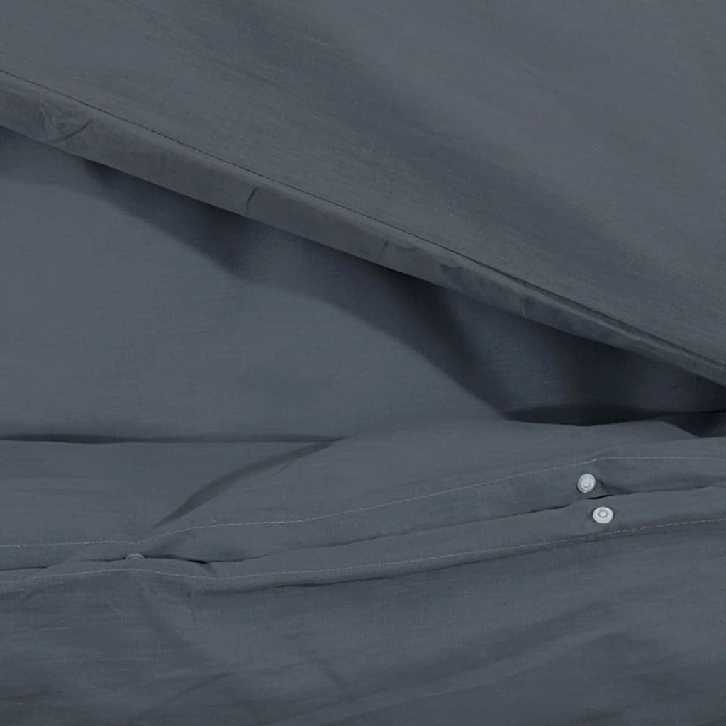 Duvet Cover Set Anthracite 220x240 cm Cotton