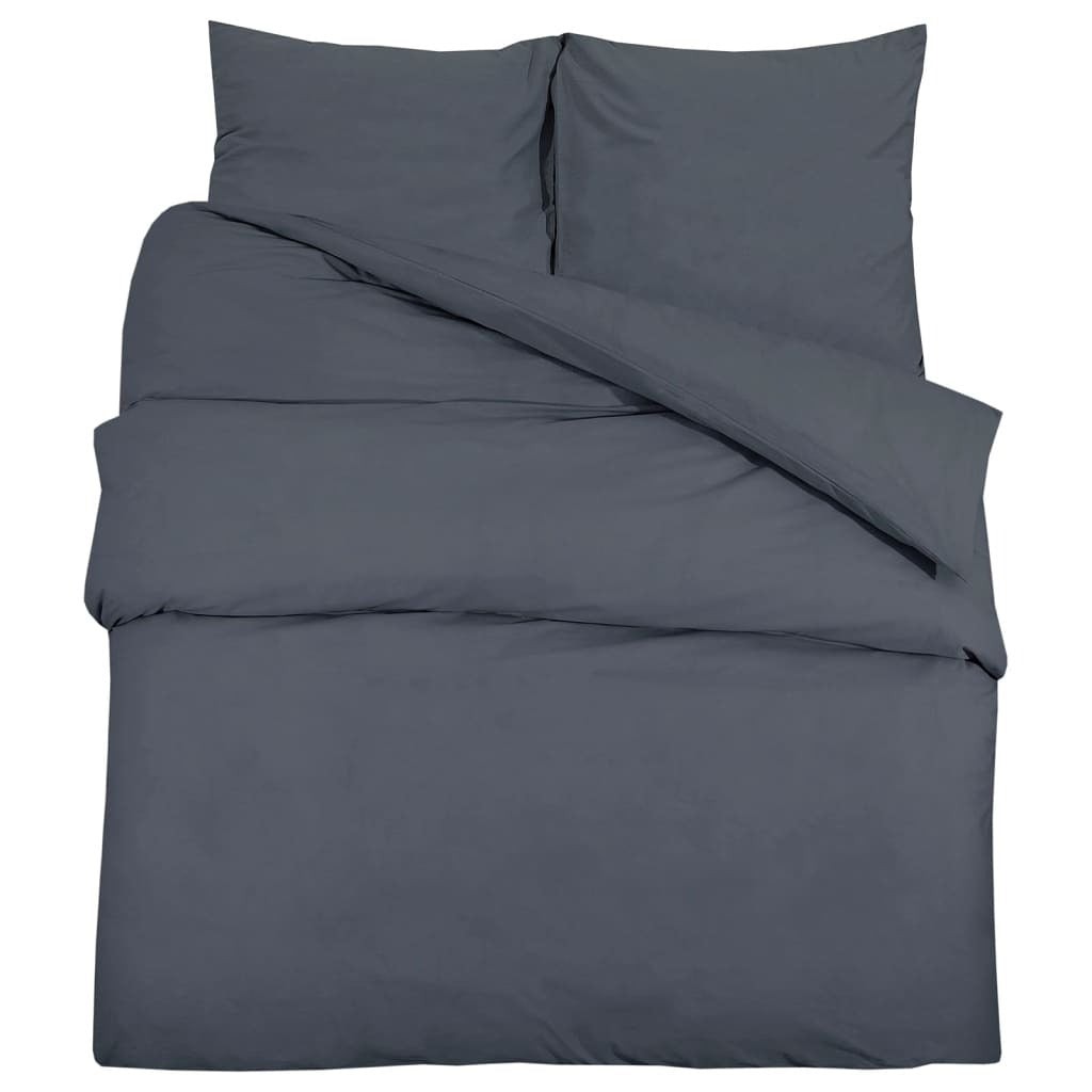 Duvet Cover Set Anthracite 260x240 cm Cotton