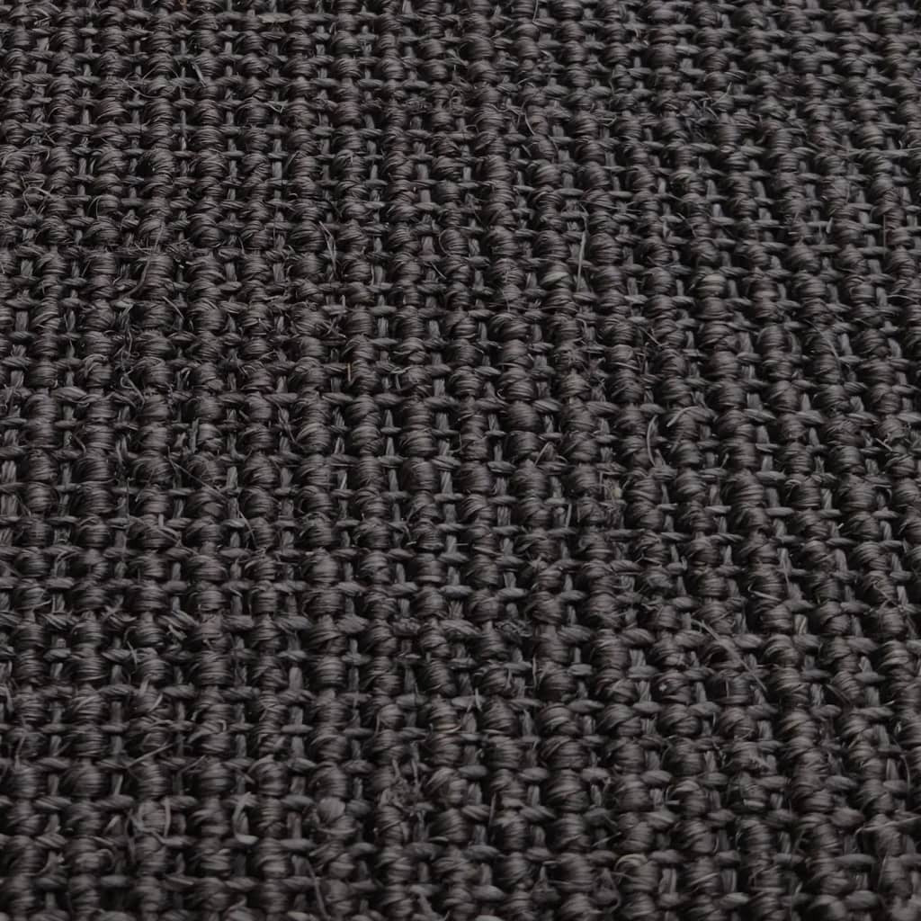 Rug Natural Sisal 66x350 cm Black