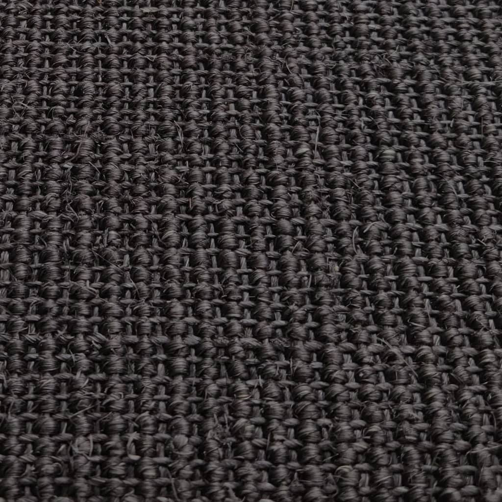 Rug Natural Sisal 80x250 cm Black