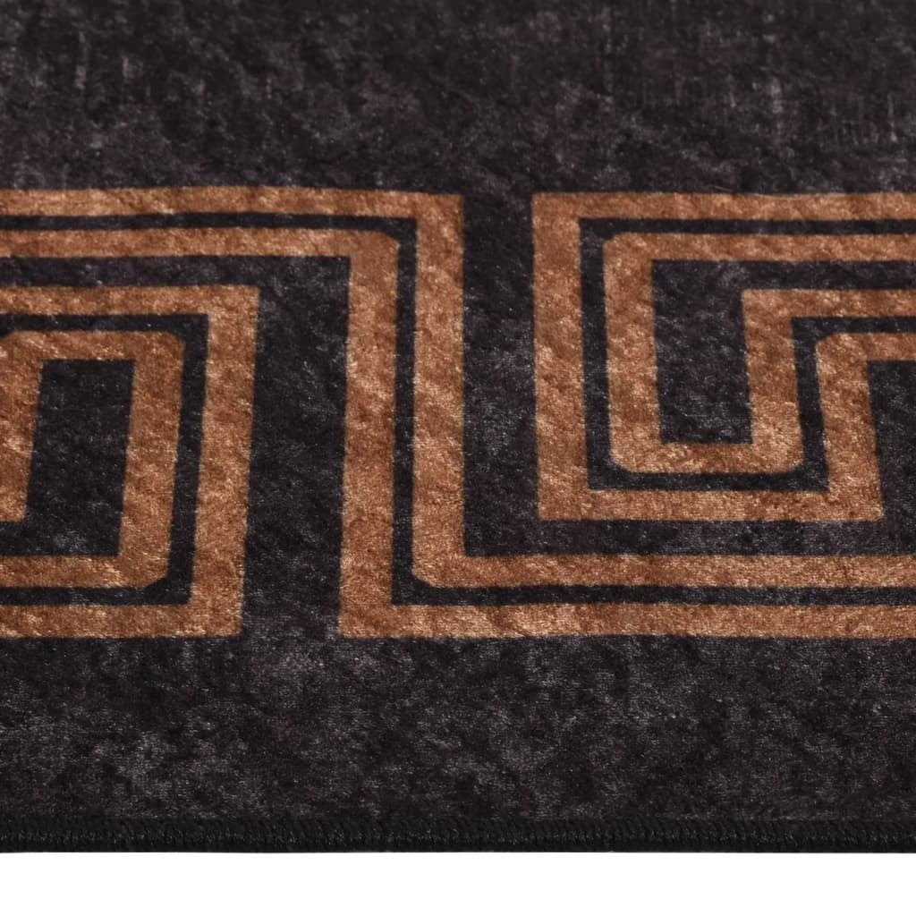 Rug Washable Black and Gold 400x300 cm Anti Slip