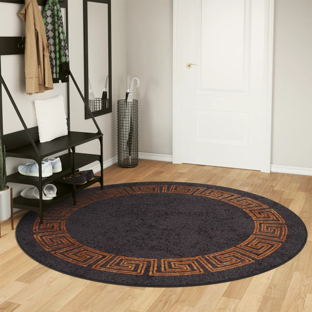 Rug Washable Black and Gold  200 cm Anti Slip