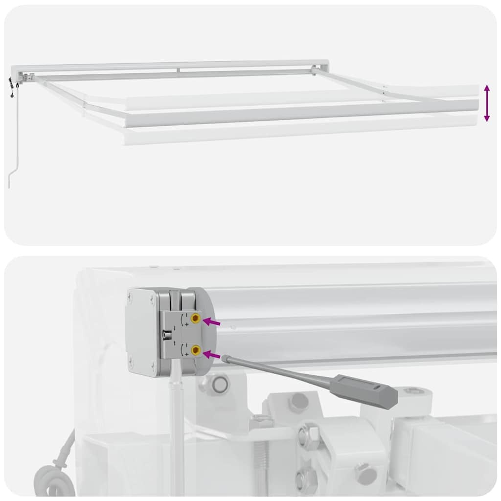 Awning White 3 x 2.5 m Metal