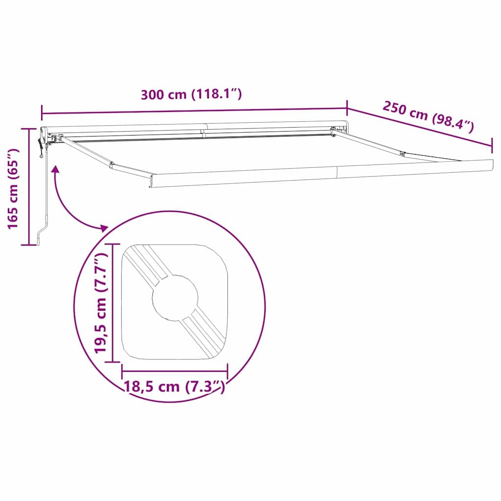 Awning White 3 x 2.5 m Metal