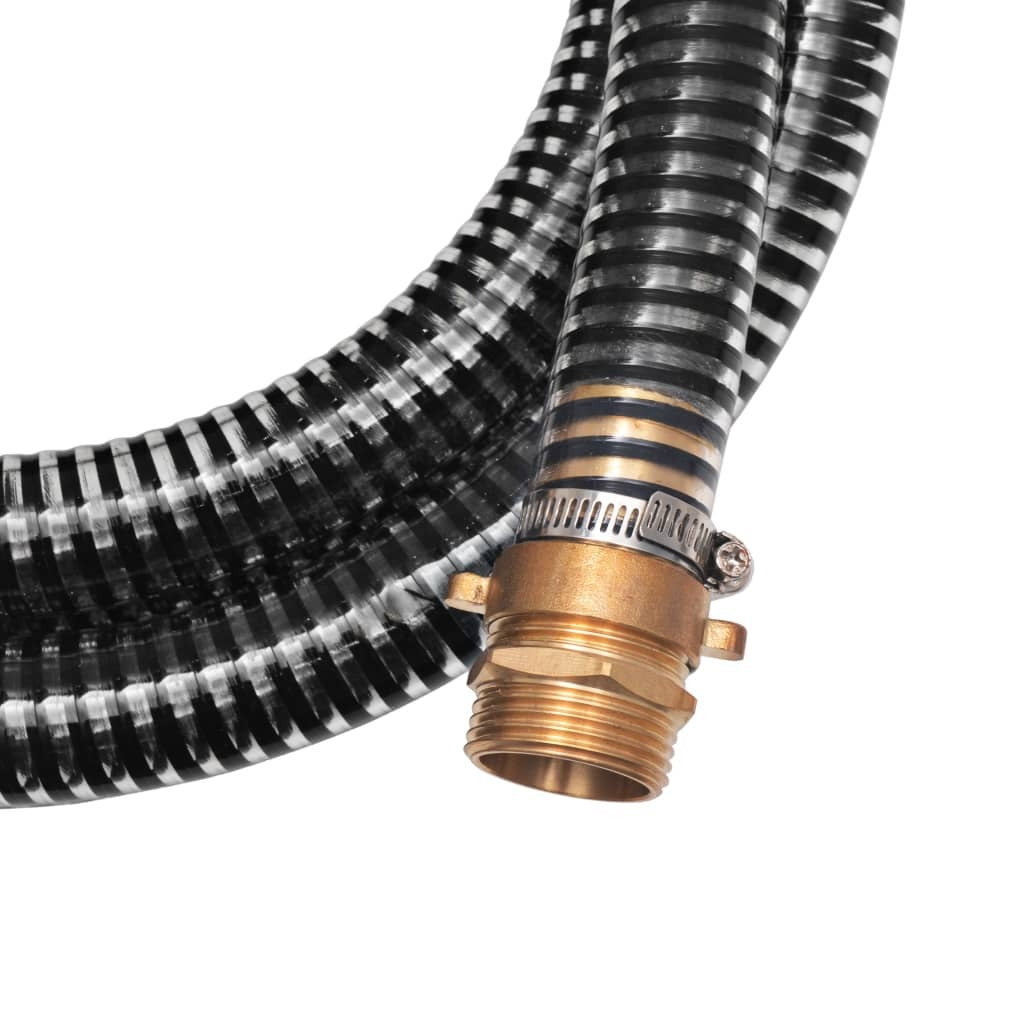 Suction Hose with Brass Connectors 15 m 25 mm Black