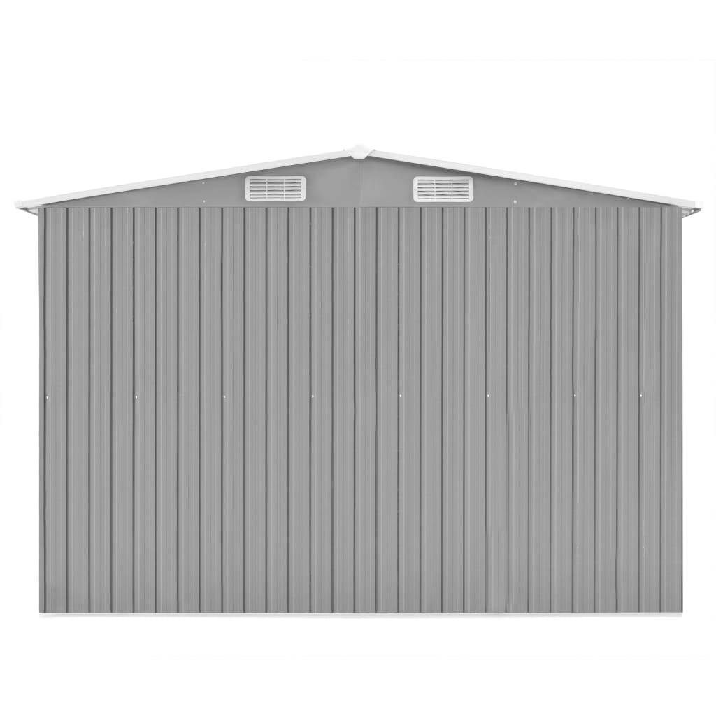 Garden Shed 257x392x181 cm Metal Grey