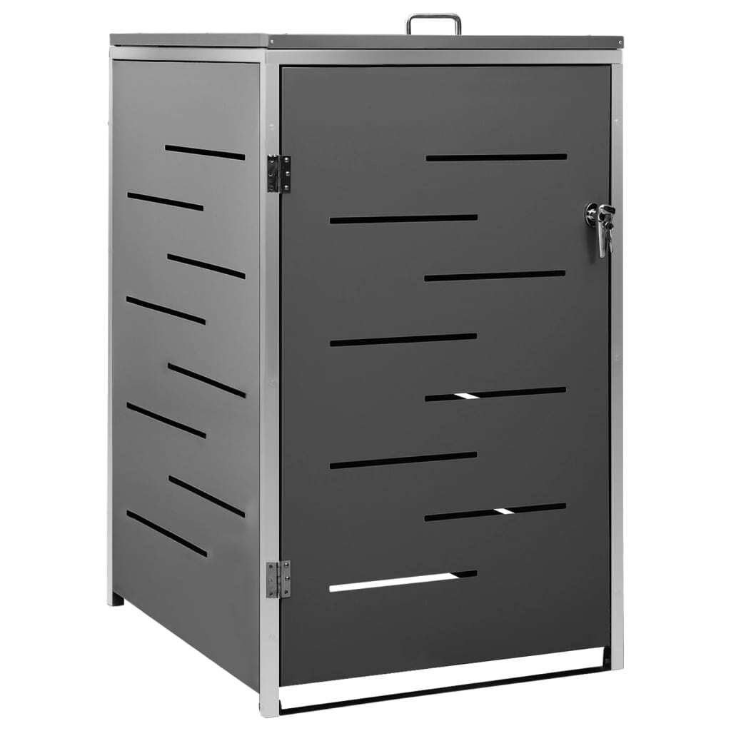 Single Wheelie Bin Shed 69x77.5x112.5 cm Stainless Steel