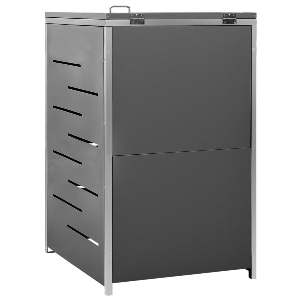 Single Wheelie Bin Shed 69x77.5x112.5 cm Stainless Steel