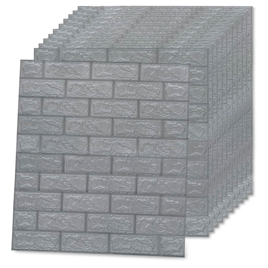 3D Wallpaper Bricks Self-adhesive 40 pcs Anthracite