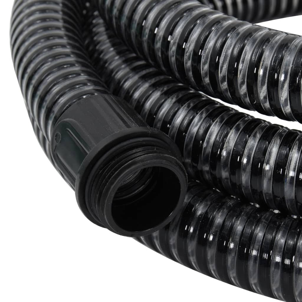 Suction Hose with Brass Connectors Black 1.1" 20 m PVC