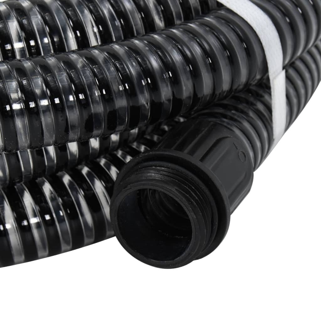 Suction Hose with Brass Connectors Black 1.1" 20 m PVC