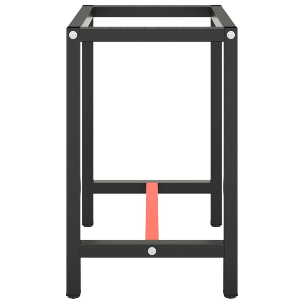 Work Bench Frame Matte Black and Matte Red 70x50x79 cm Metal