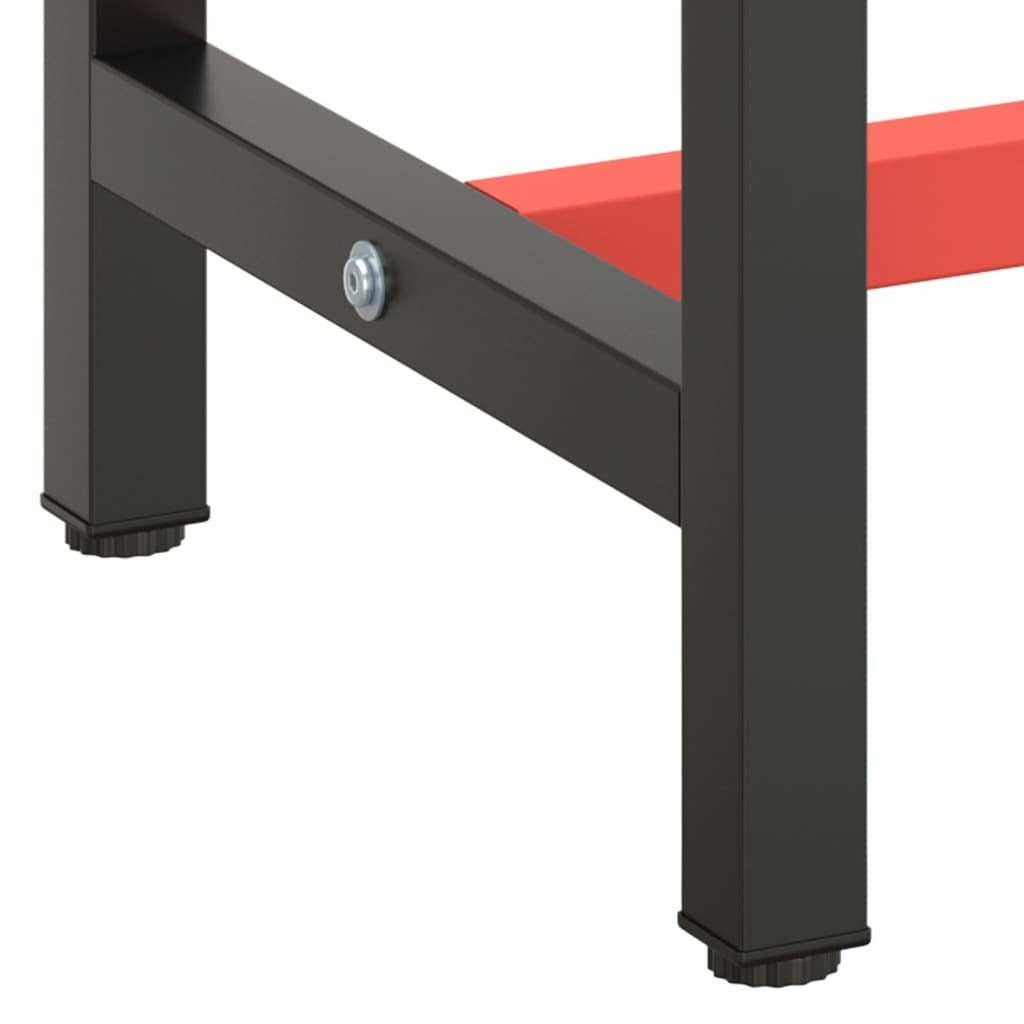 Work Bench Frame Matte Black and Matte Red 70x50x79 cm Metal