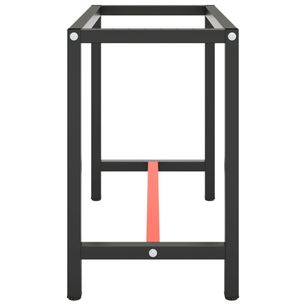 Work Bench Frame Matte Black and Matte Red 110x50x79 cm Metal