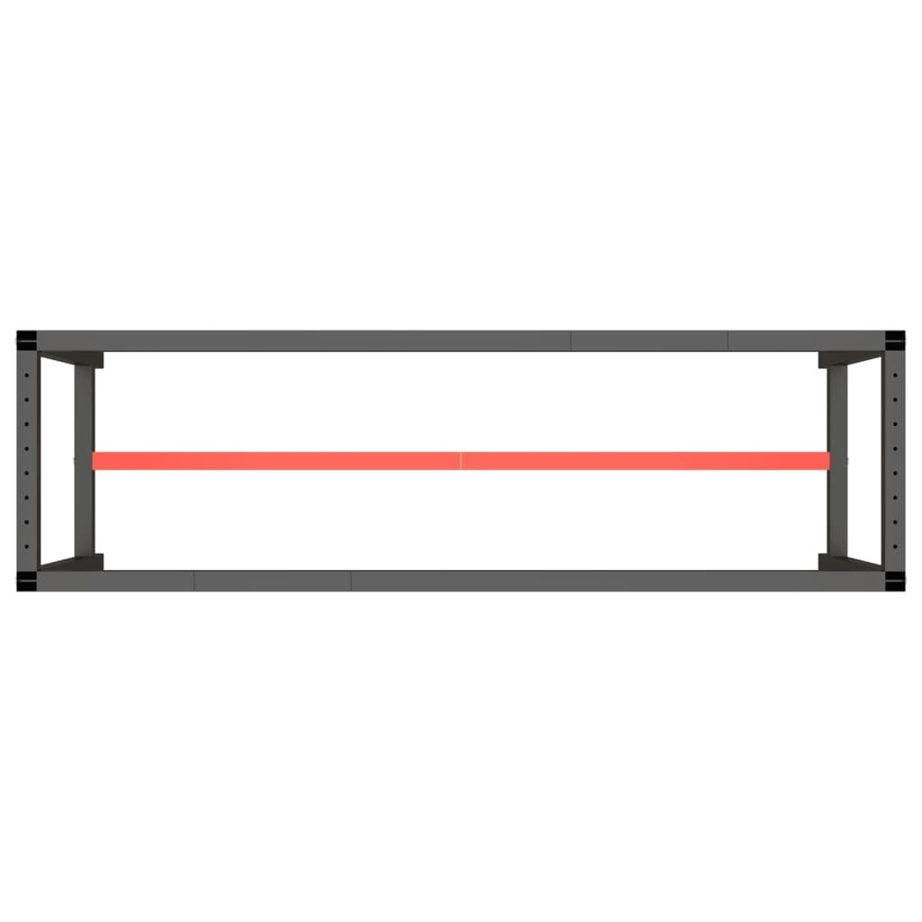 Work Bench Frame Matte Black and Matte Red 170x50x79 cm Metal