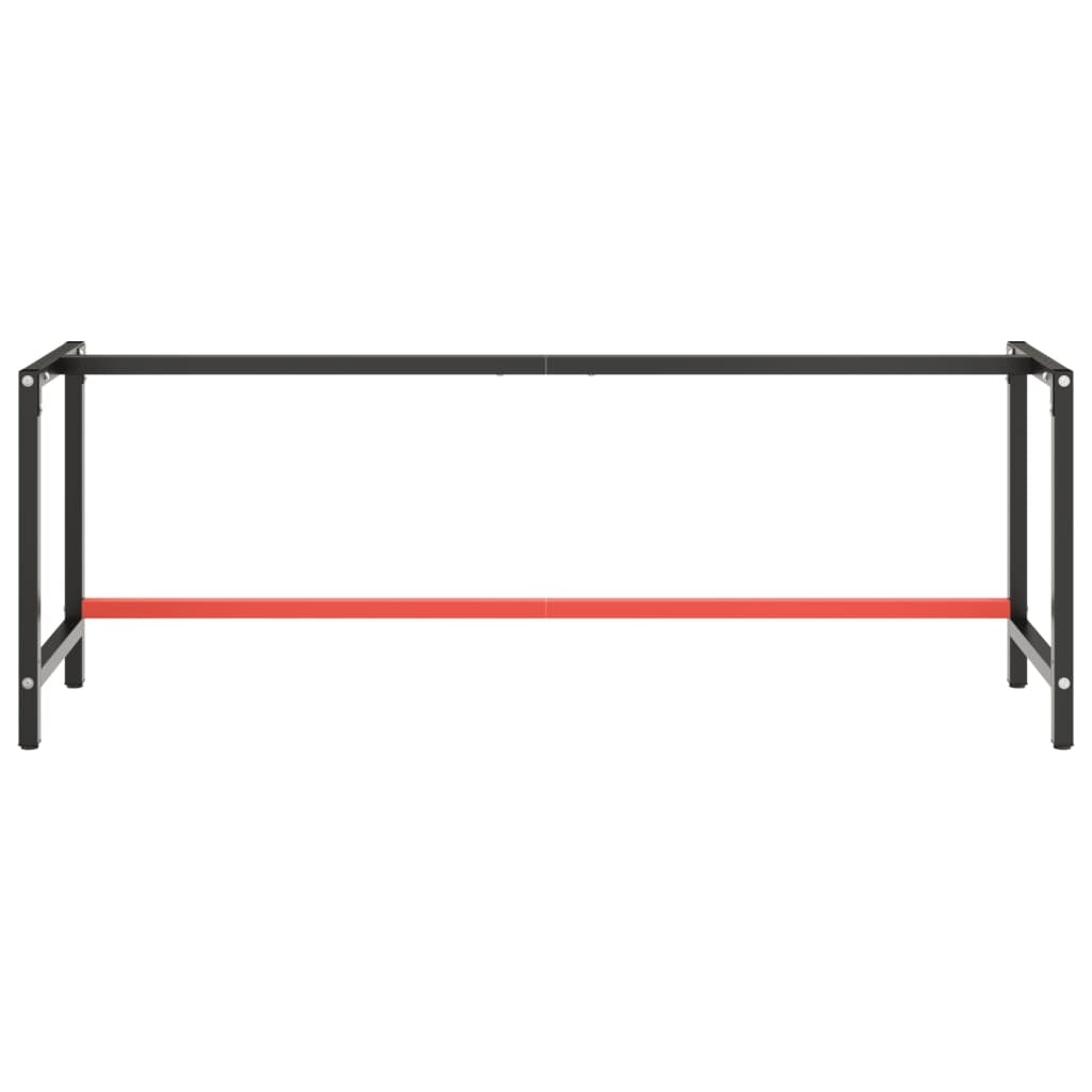 Work Bench Frame Matte Black and Matte Red 220x57x79 cm Metal