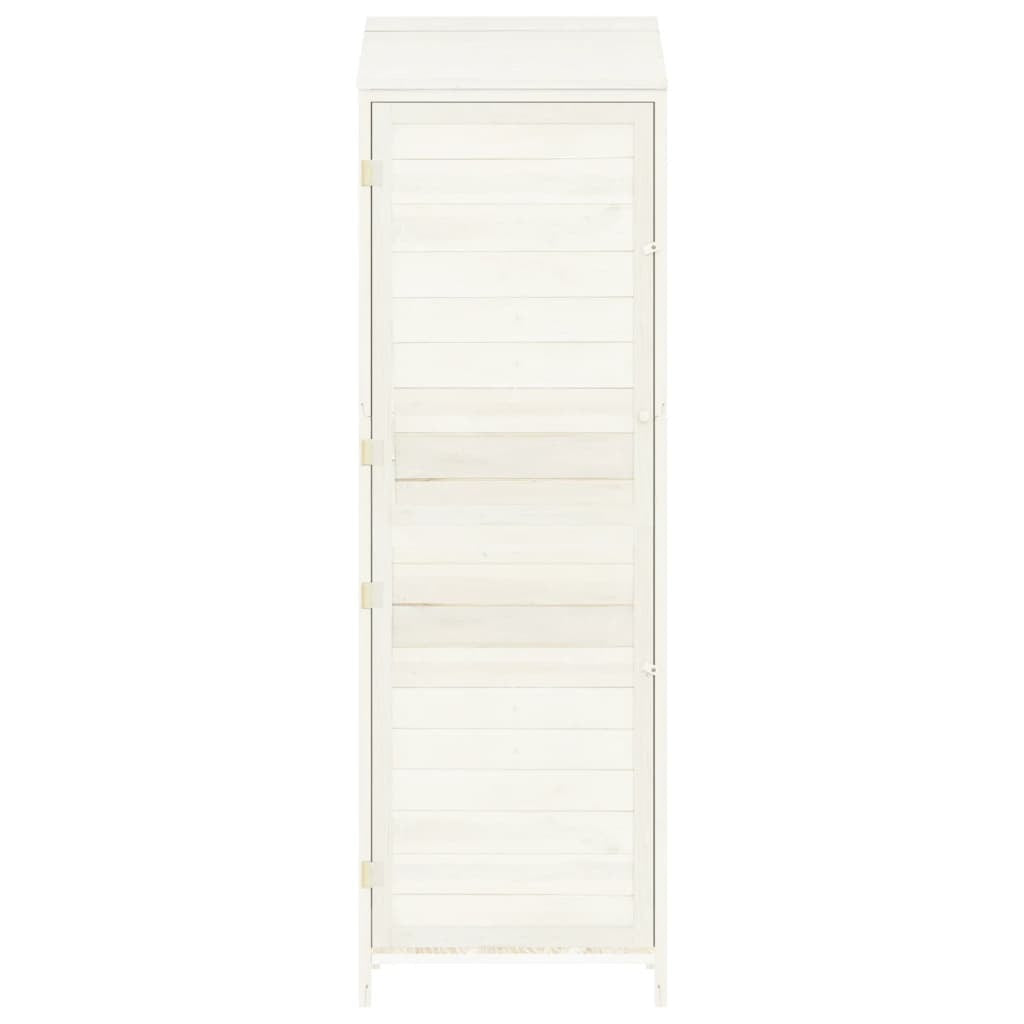Garden Shed White 55x52x174.5 cm Solid Wood Fir