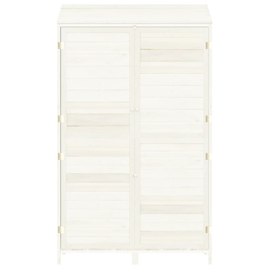 Garden Shed White 102x52x174.5 cm Solid Wood Fir