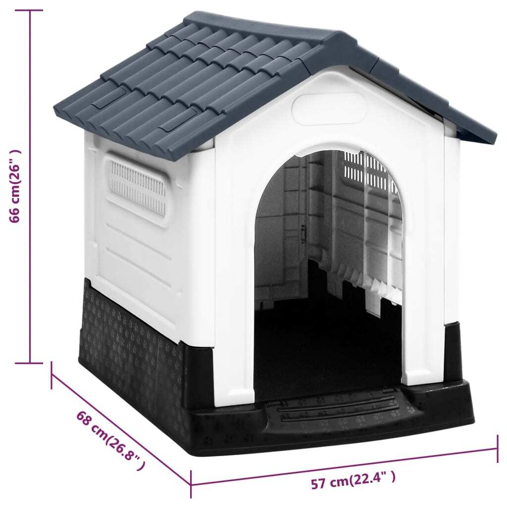 Dog House Grey 57x68x66 cm Polypropylene