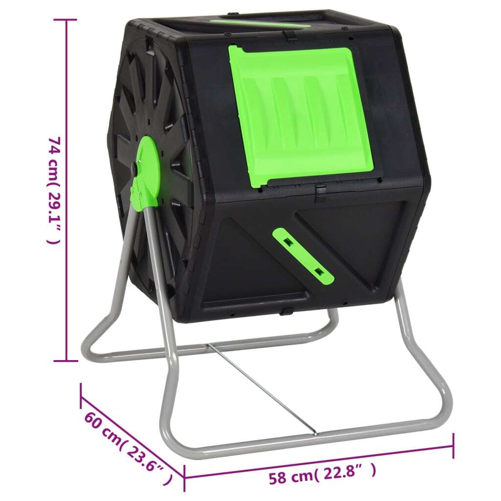 Tumbling Composter 60x58x74 cm 105 L Polypropylene