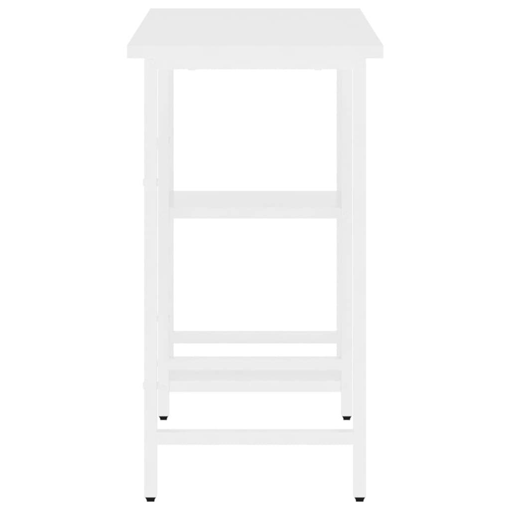 Computer Desk White 80x40x72 cm MDF and Metal