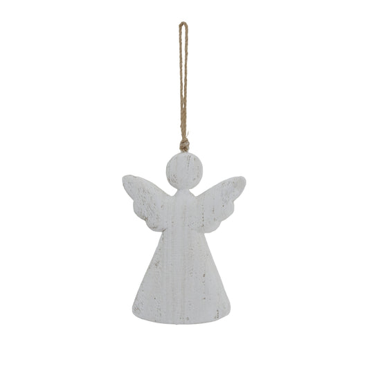 Large Whitewashed Rustic Hanging Angel