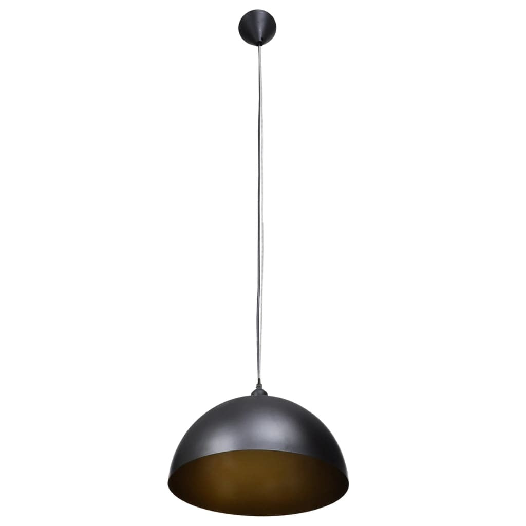 Ceiling Lamp 2 pcs Height-adjustable Semi-spherical Black