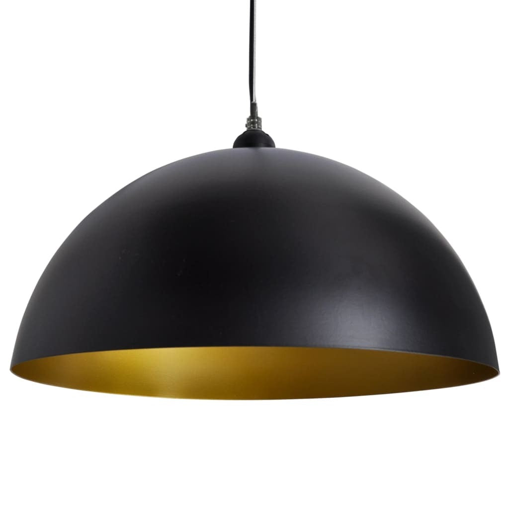 Ceiling Lamp 2 pcs Height-adjustable Semi-spherical Black