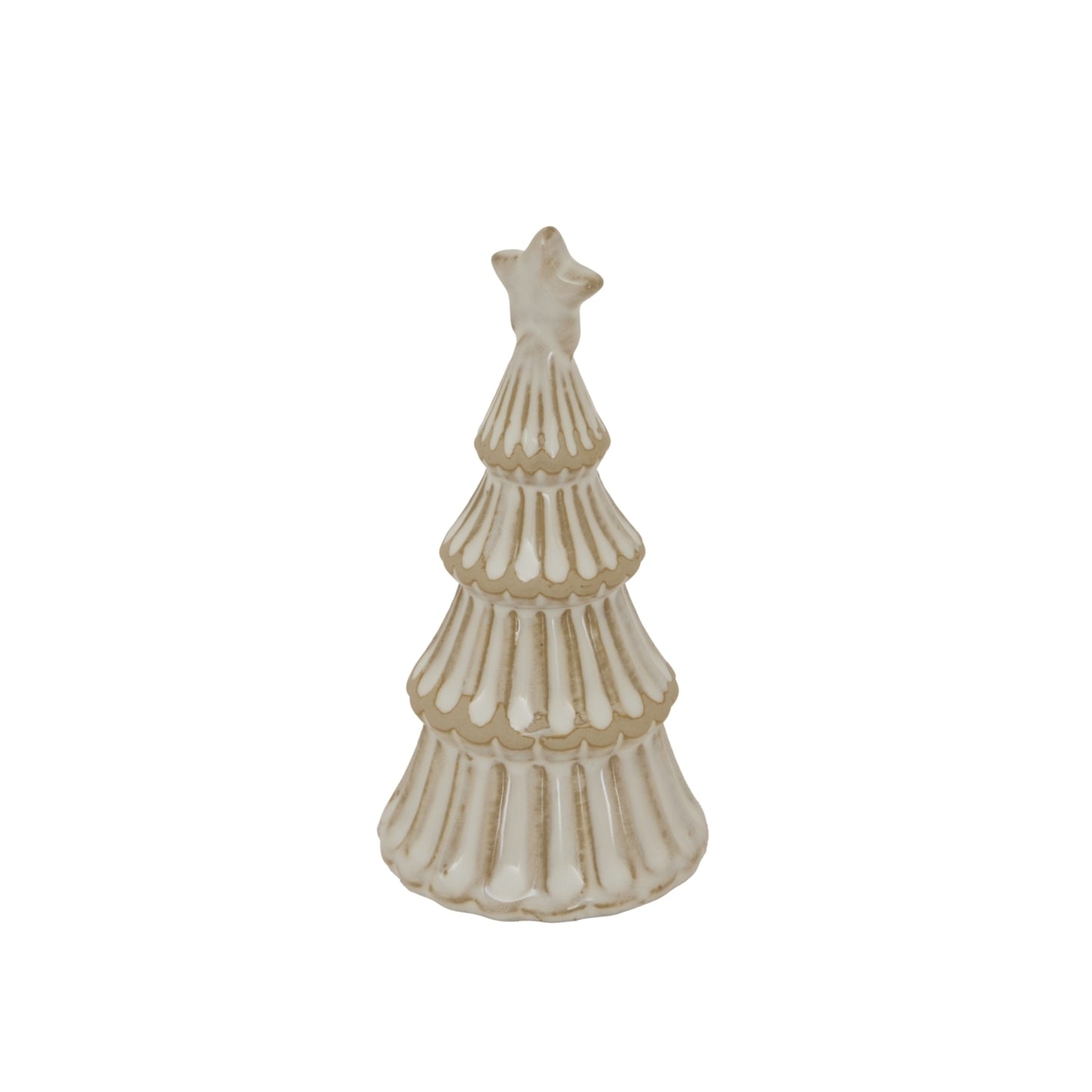 Alora Ceramic Snowy Layered Tree With Star