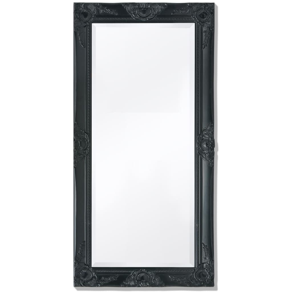 Wall Mirror Baroque Style 100x50 cm Black