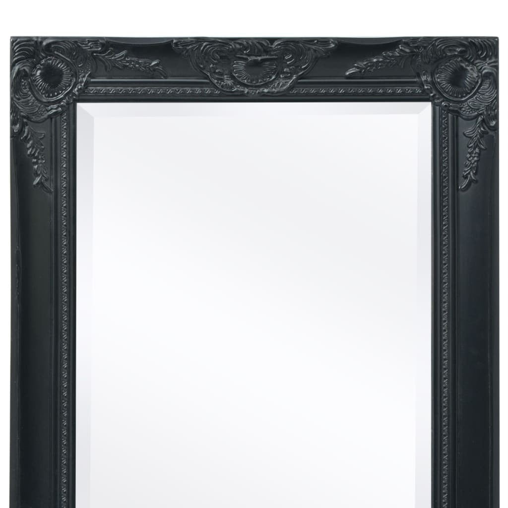 Wall Mirror Baroque Style 100x50 cm Black