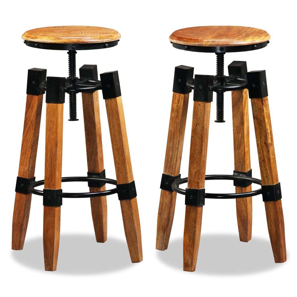 Bar Stools 2 pcs Solid Mango Wood