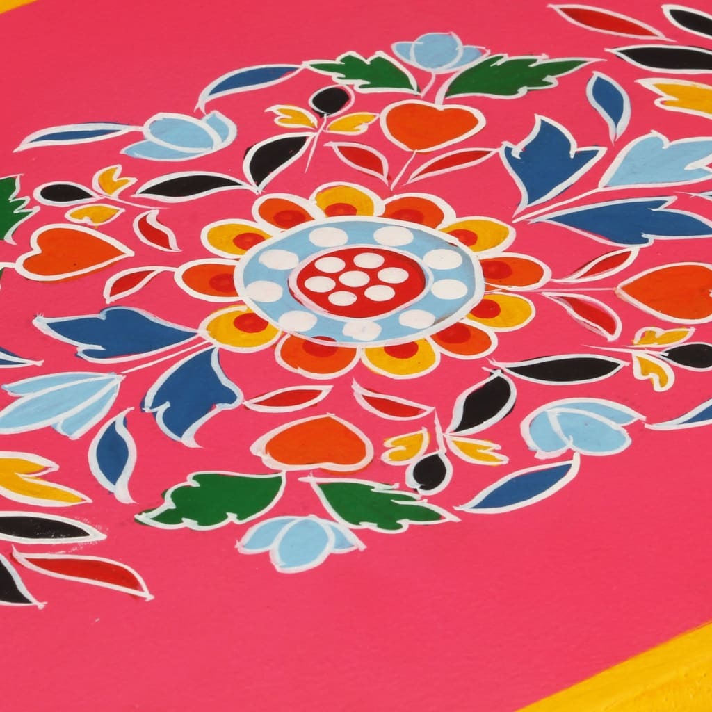 Sideboard Solid Mango Wood Pink Hand Painted