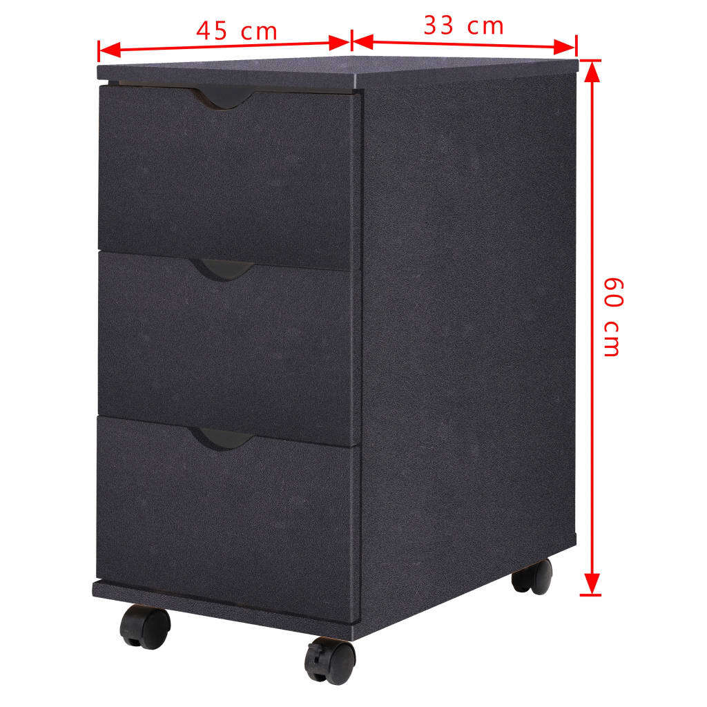 Drawer Unit 33x45x60 cm Black