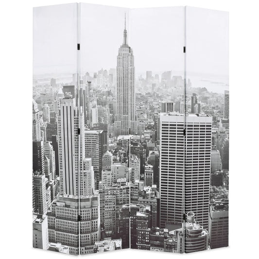 Folding Room Divider 160x170 cm New York by Day Black and White