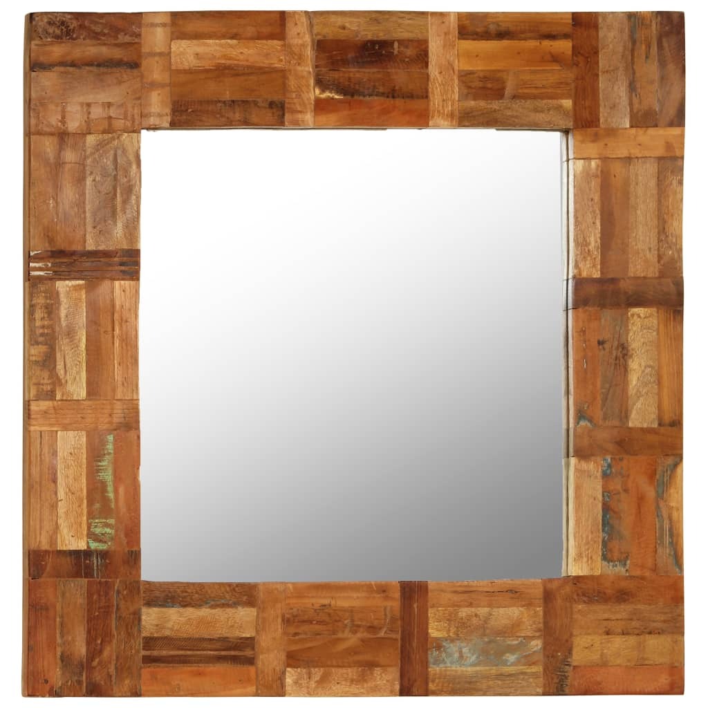Wall Mirror Solid Reclaimed Wood 60x60 cm