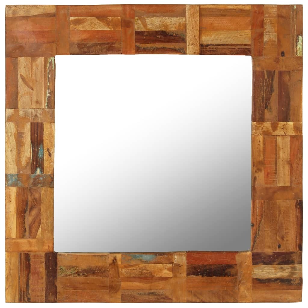 Wall Mirror Solid Reclaimed Wood 60x60 cm