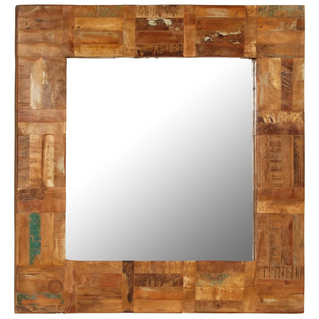 Wall Mirror Solid Reclaimed Wood 60x60 cm